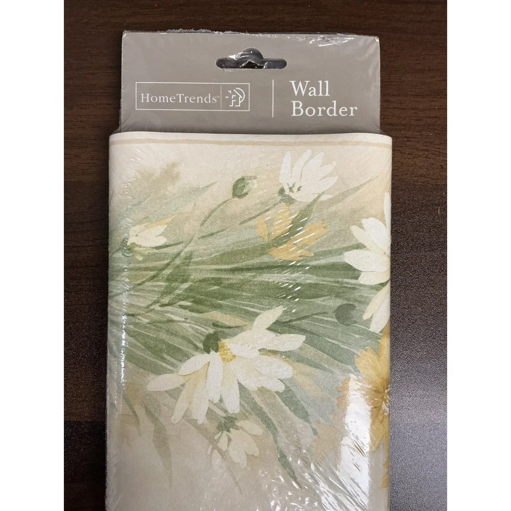Vtg Hometrends Wall Border (1) Yellow Floral 7in x 5 Yards long